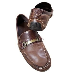 COLE HAAN Mens Shoes Size 10.5M Brown Leather Driving Moccasin Loafers Horse Bit